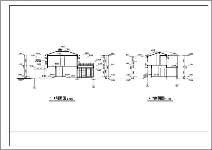 某砖混结构二层欧式别墅建筑方案图_图1