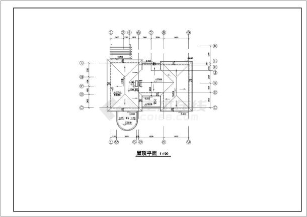 某砖混结构二层欧式别墅建筑方案图-图二