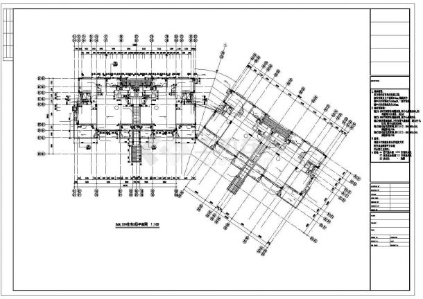 多层精美双拼别墅建筑规划CAD套图-图二