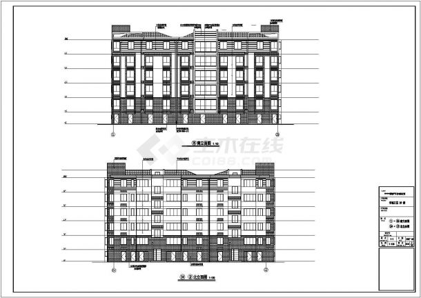 [江苏]某2255.23㎡六层混合结构住宅楼建筑设计图(3套同类设计风格)-图二