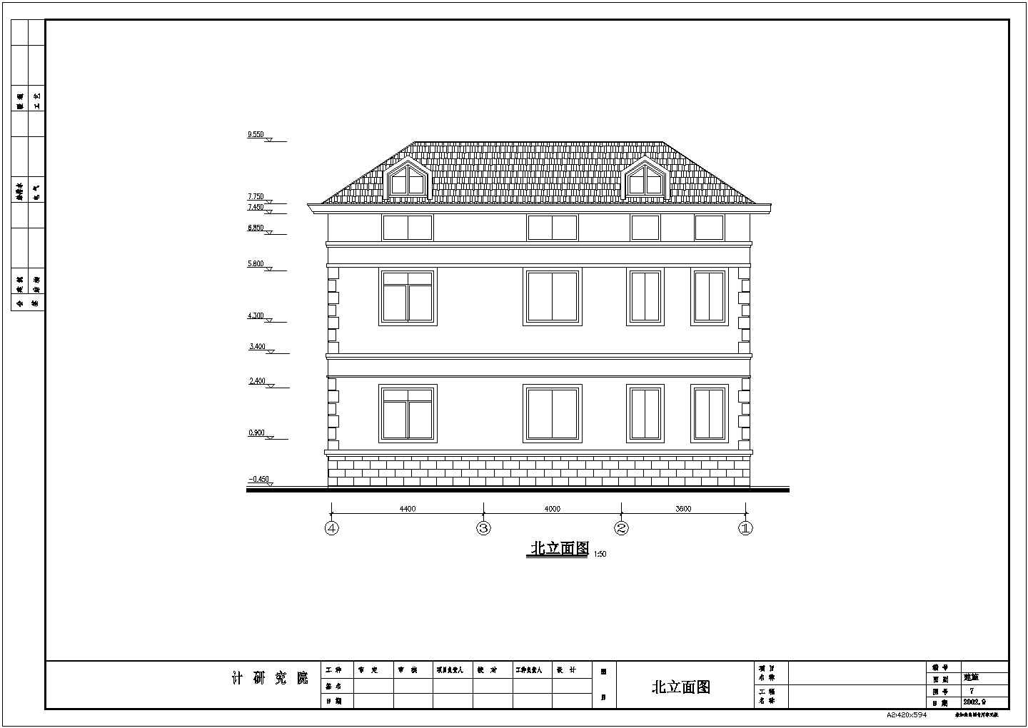 [浙江]某地三层独立小别墅建筑CAD设计图