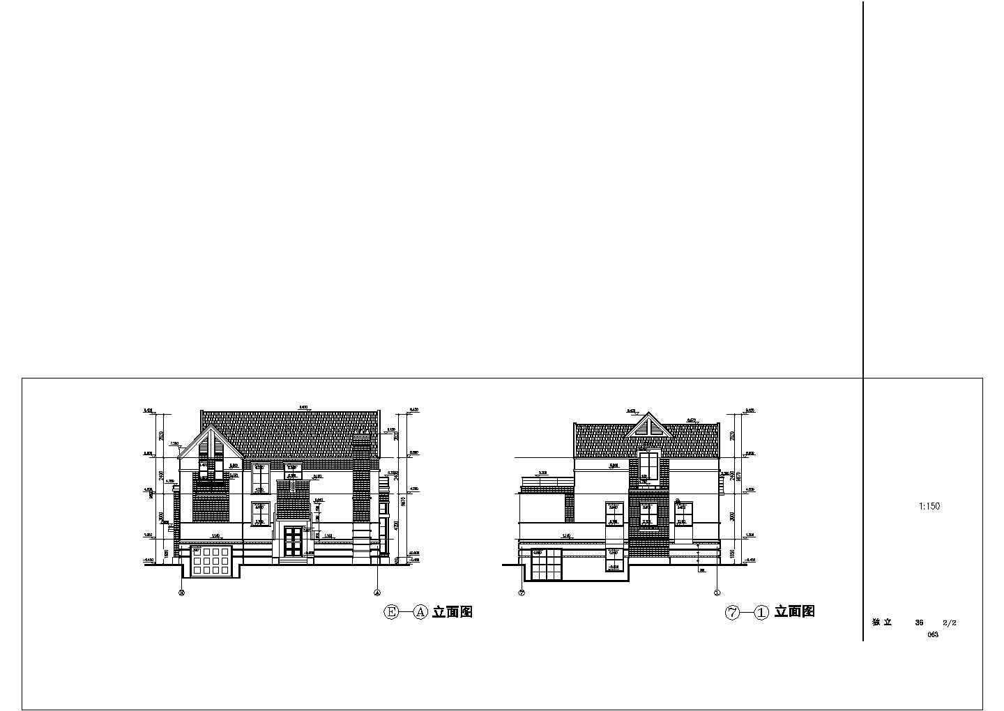 某地二层独立别墅建筑设计图