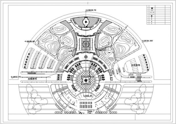 某圆形露天景观广场照明建设施工图-图一