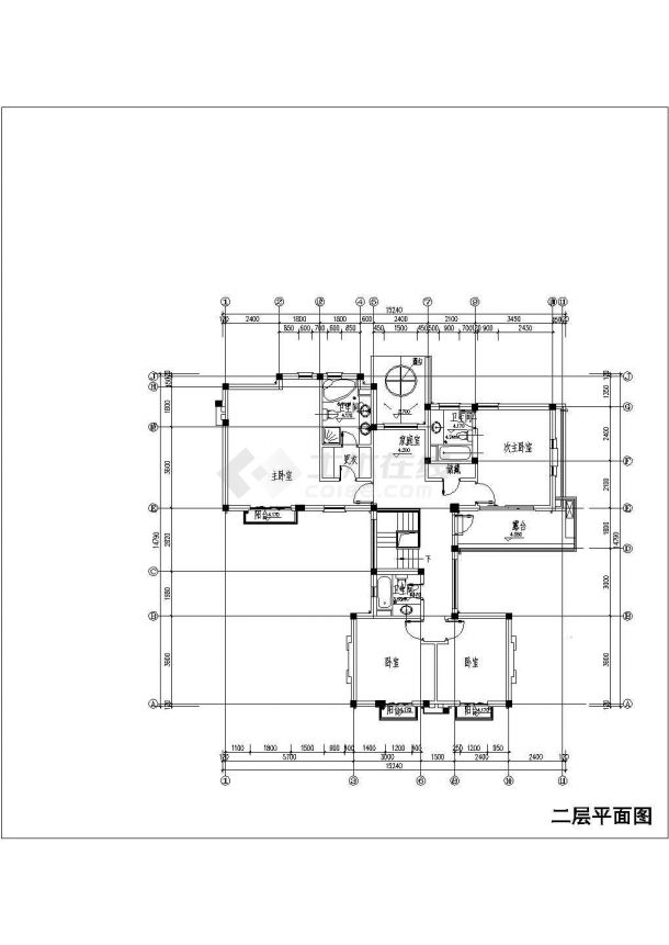 某地二层欧式独立别墅建筑设计图-图二