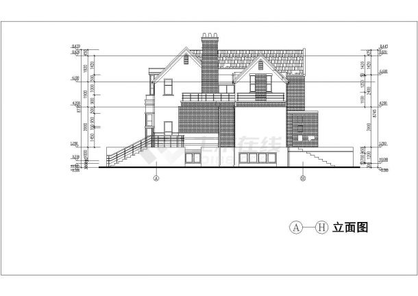 某地二层独立别墅建筑CAD设计图-图一
