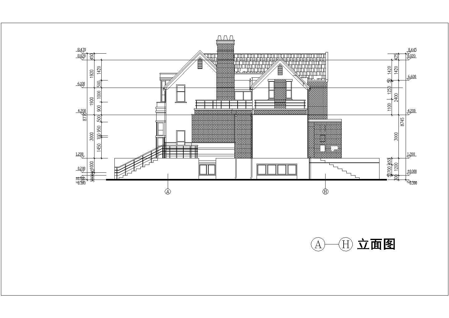 某地二层独立别墅建筑CAD设计图