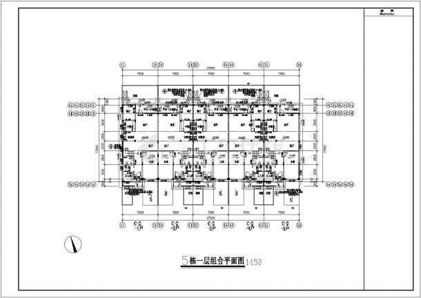 [重庆]某三层住宅搂群建筑CAD图（6组住宅）-图二
