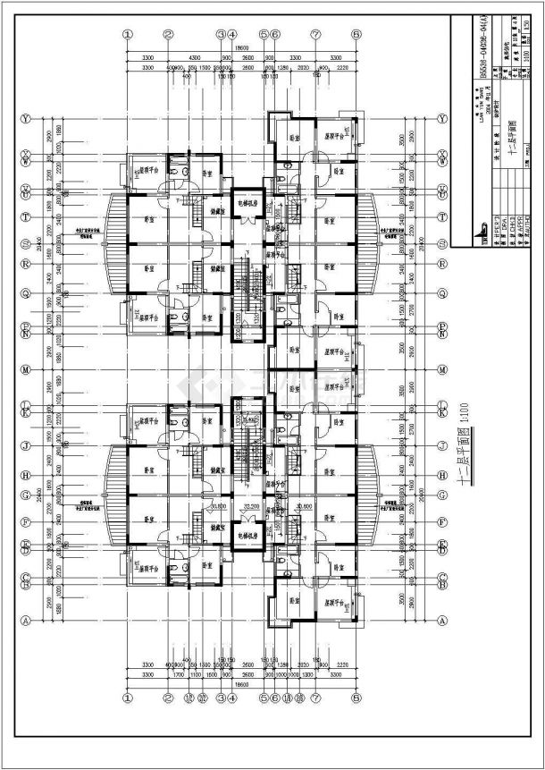某地十一层小高层住宅楼建筑CAD设计图-图二
