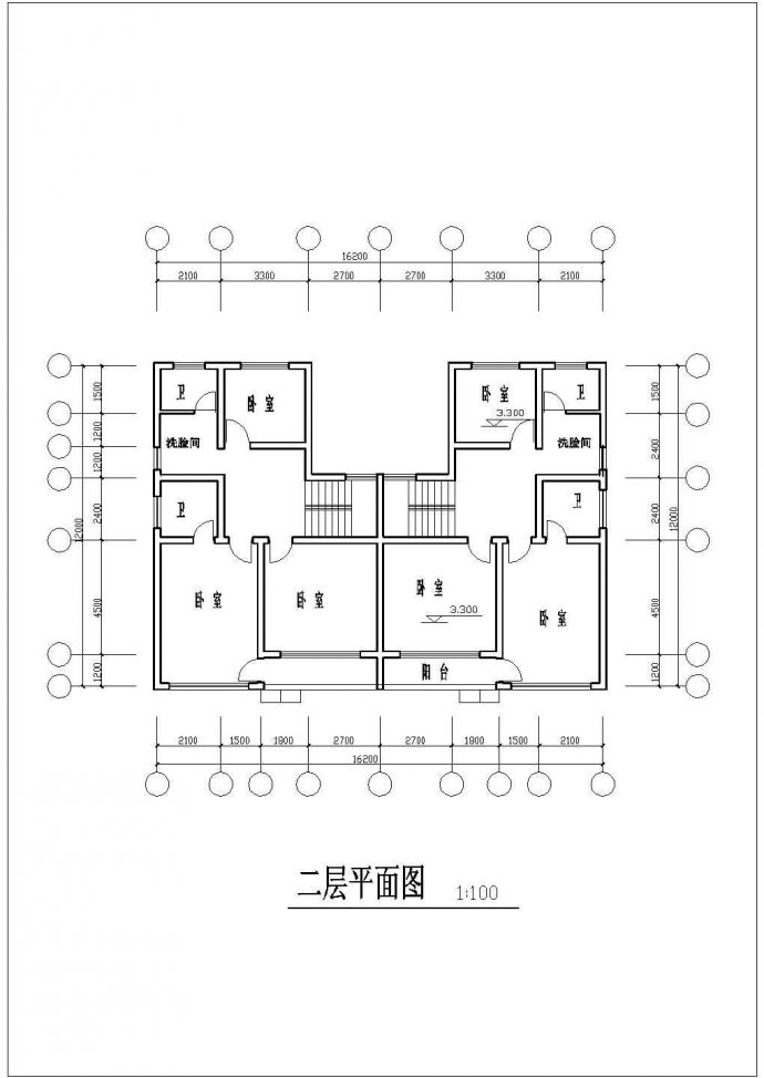 简单精致的三层联排别墅建筑CAD图_图1