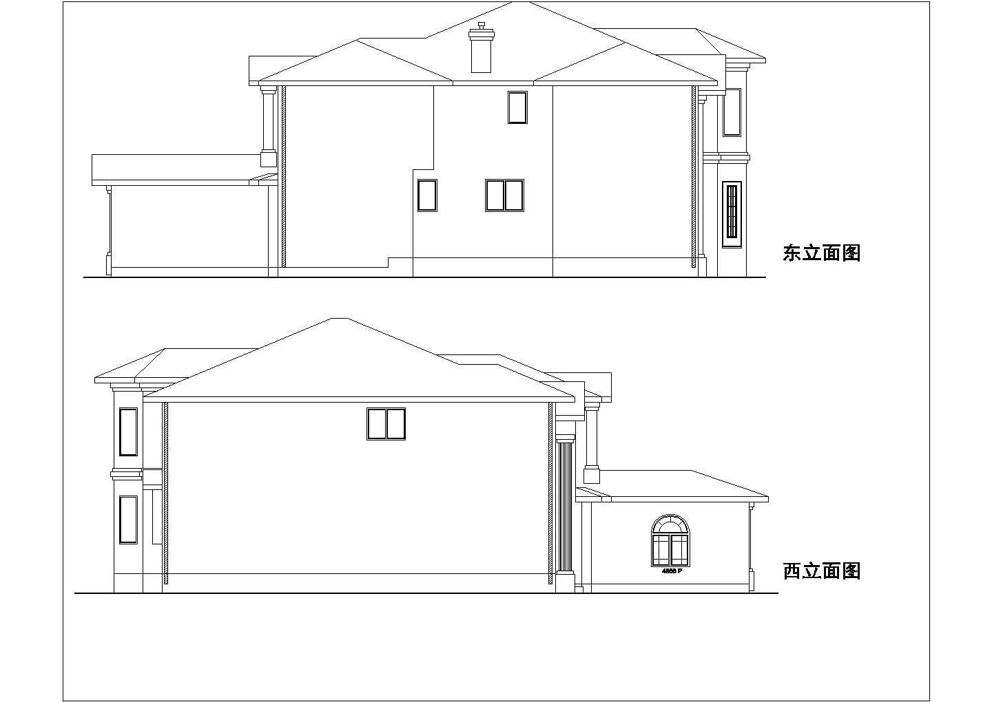 某地二层欧式别墅建筑CAD设计图