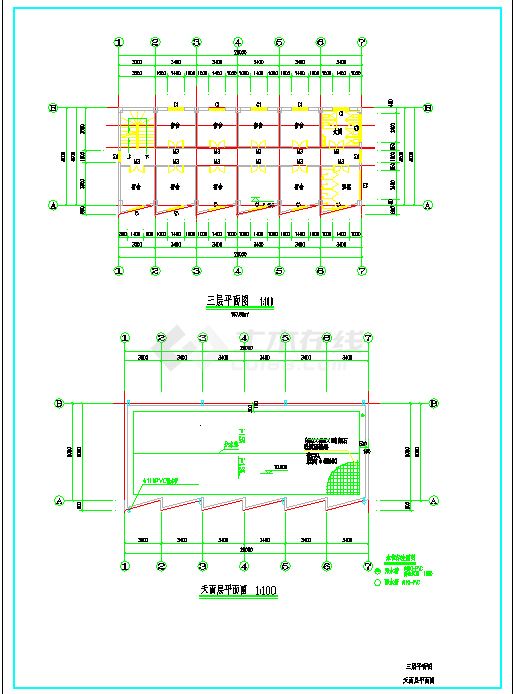 某宿舍综合楼建筑施工图（共4张）-图二