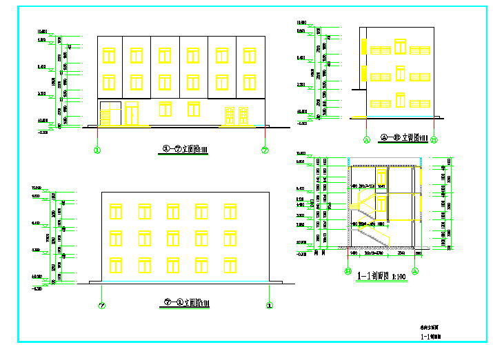 某宿舍综合楼建筑施工图（共4张）