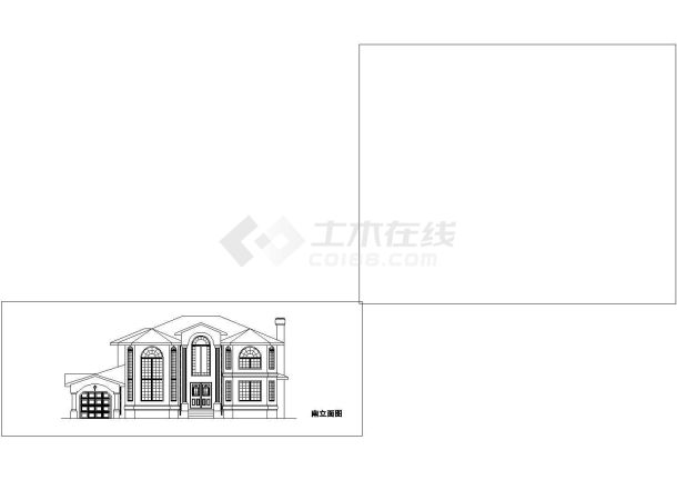 某二层欧式别墅建筑CAD设计图-图一