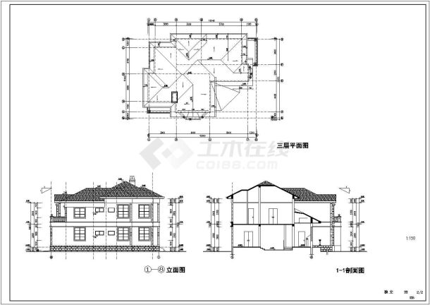 某地二层欧式别墅建筑CAD图（Y3户型）-图一