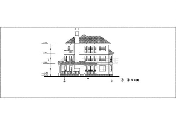 某三层欧式别墅建筑CAD图（C1户型）-图一
