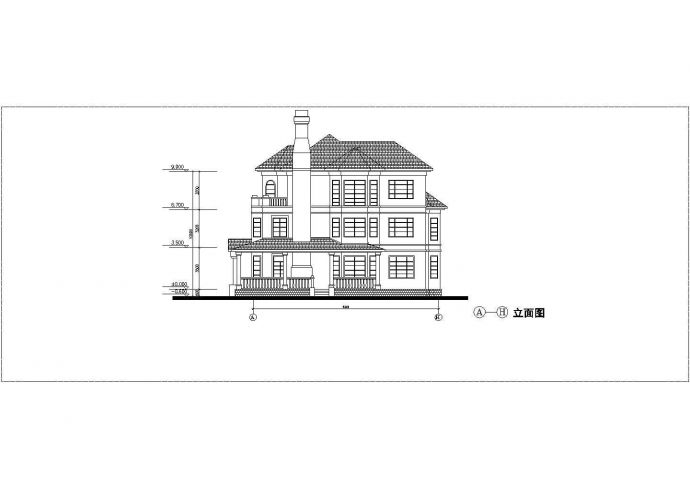 某三层欧式别墅建筑CAD图（C1户型）_图1