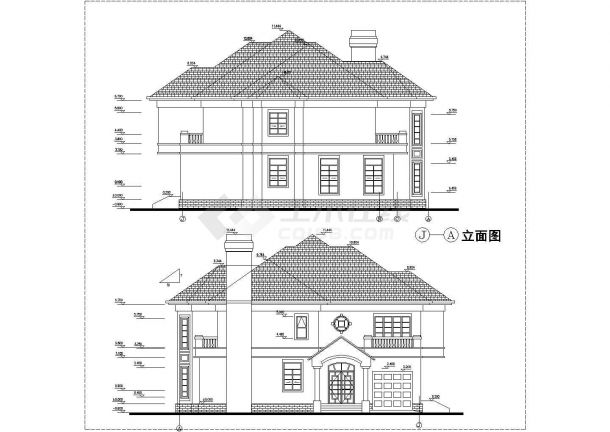 某地二层欧式别墅建筑CAD图（B3户型）-图一