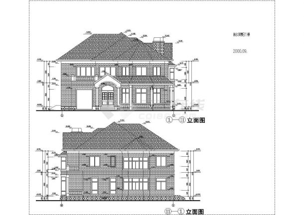 某二层欧式别墅建筑CAD设计图（B1户型）-图一