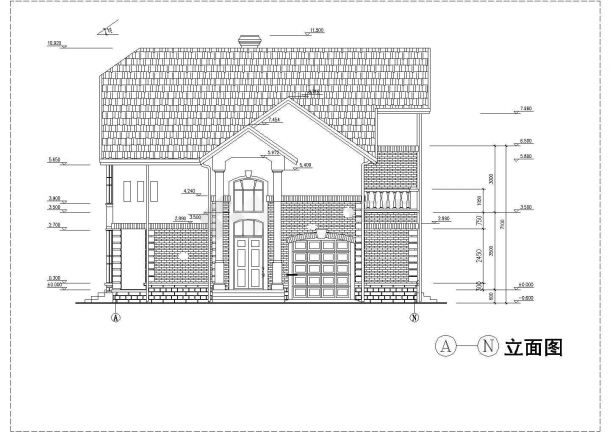 某地二层欧式别墅建筑CAD设计图（A3户型）-图一