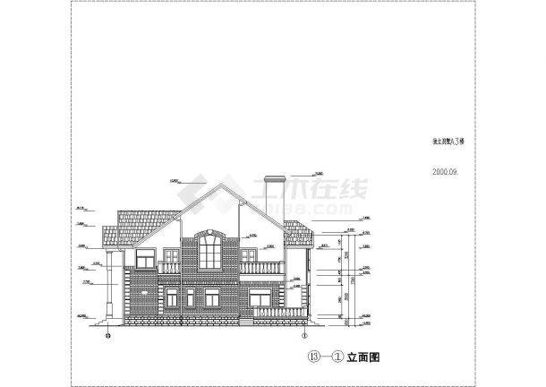 某地二层欧式别墅建筑CAD设计图（A3户型）-图二