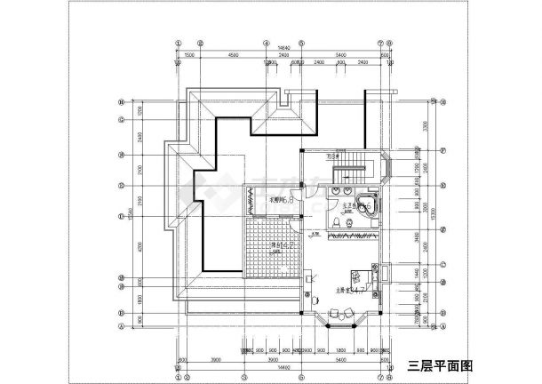 某三层现代别墅建筑CAD图（C2户型）-图二