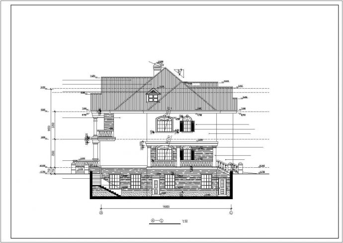 某地三层高档别墅建筑CAD设计图（初设图）_图1