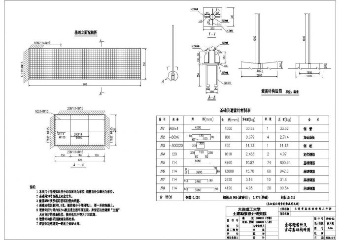 【大连]某动物园斜拉桥设计施工图_图1