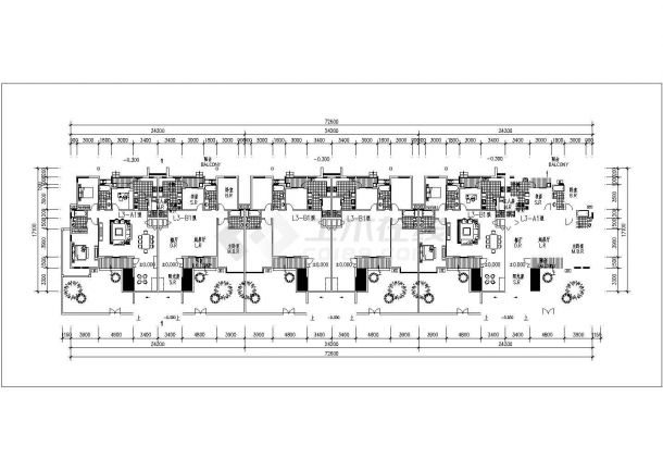 某花园洋房七层住宅楼建筑CAD设计图-图一