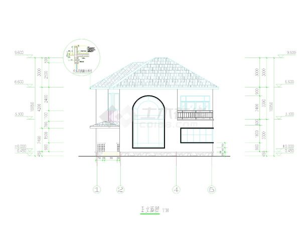 简洁大方二层独栋别墅建筑CAD设计图-图一