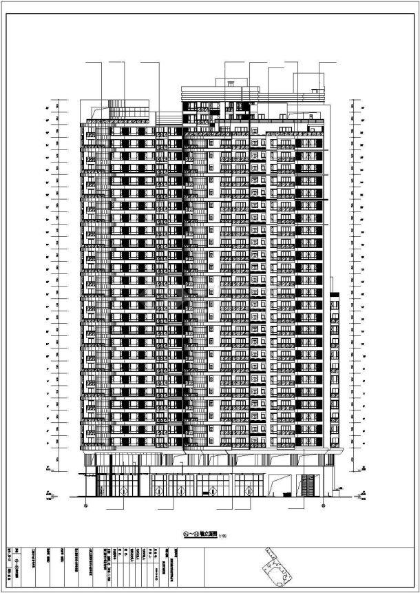 [重庆]某地三十层花园洋房建筑CAD图-图一