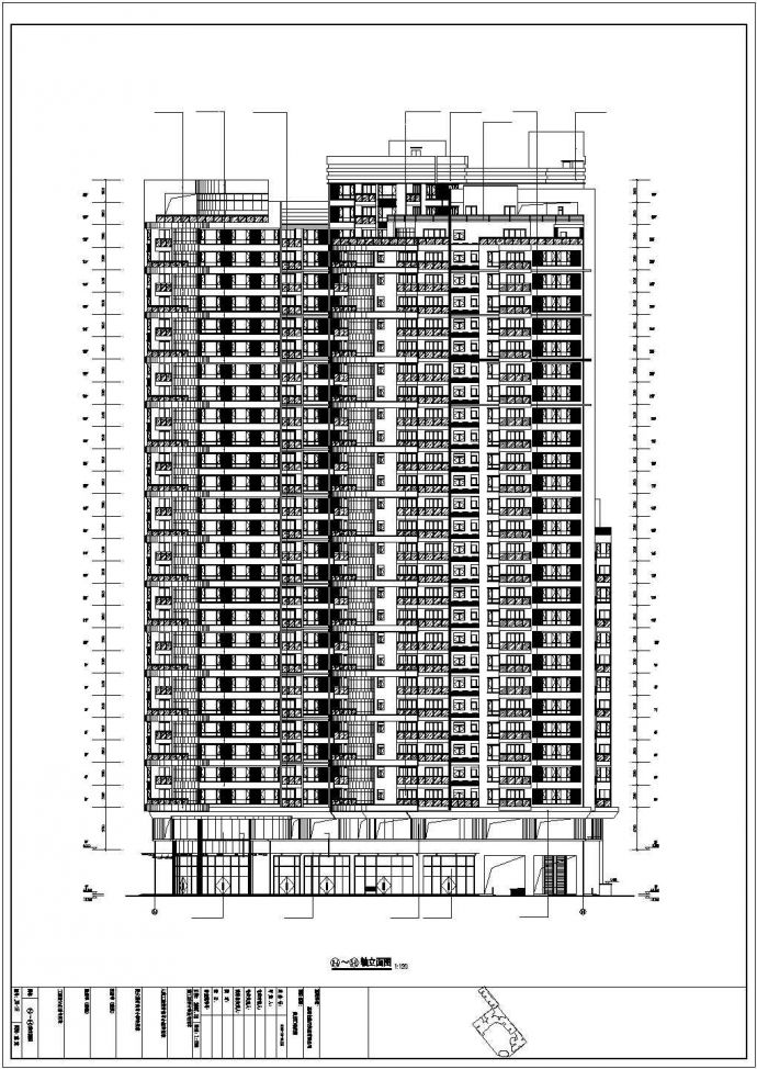 [重庆]某地三十层花园洋房建筑CAD图_图1