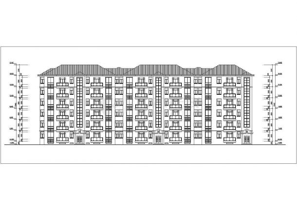 某地六层板式住宅建筑CAD设计图-图二