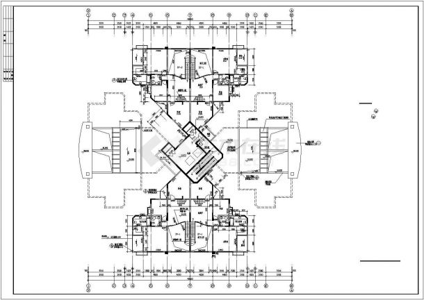 某地十八层钢筋混凝土短肢剪力墙结构住宅楼建筑CAD图（高57米）-图一