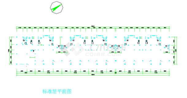 某地简单五层临街商住楼建筑cad图-图一