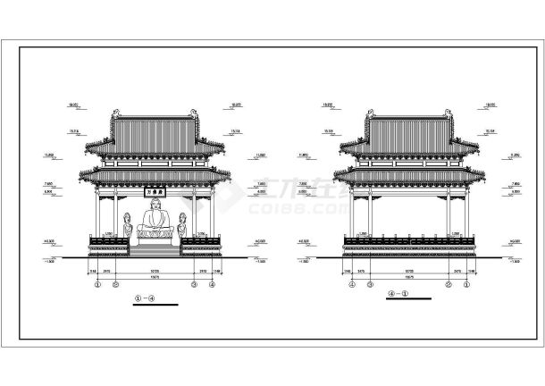 某地区小型万佛亭施工图（共6张）-图一