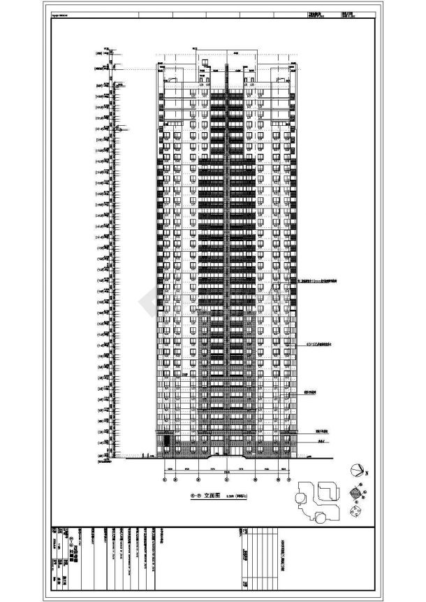 上海某广场续建工程34层框剪结构住宅楼建筑施工图-图一