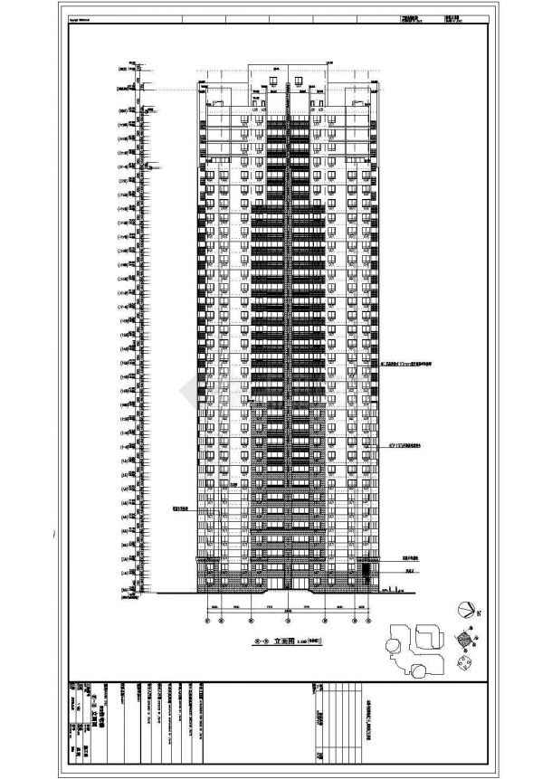 上海某广场续建工程34层框剪结构住宅楼建筑施工图-图二