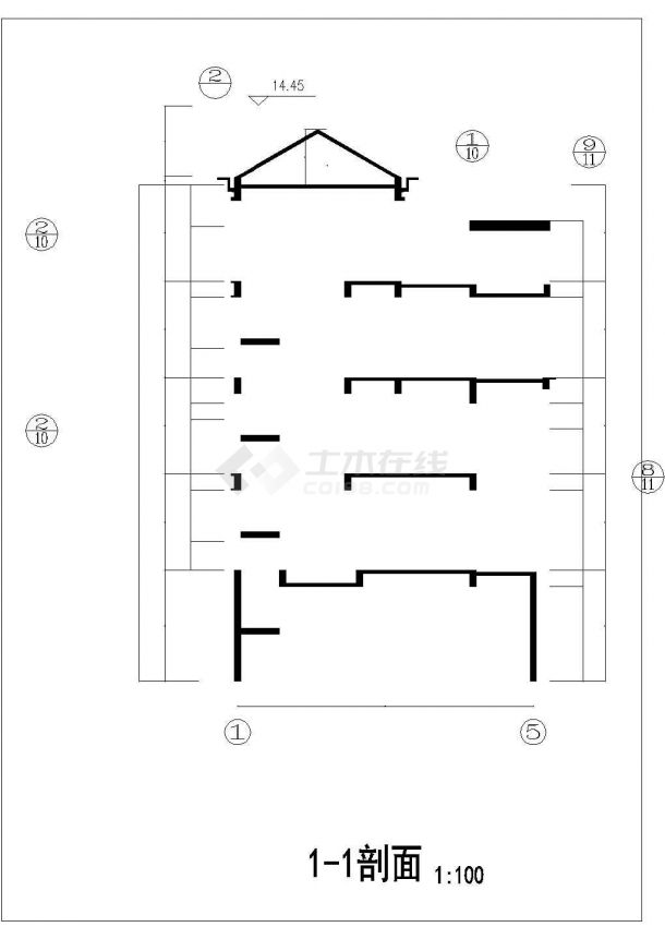 石首市三层别墅建筑设计布置图-图二
