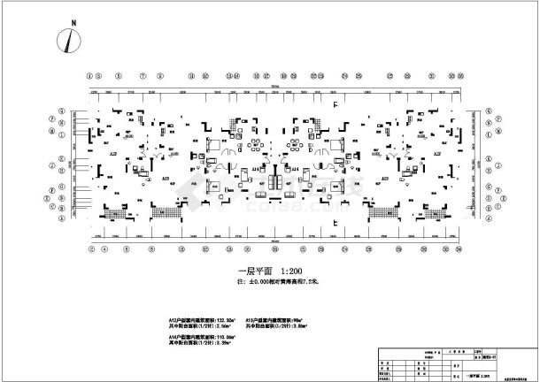 杭州某住宅3号楼建筑CAD图-图一