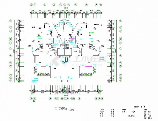 宁波某花园小区11号住宅楼建筑cad图-图二