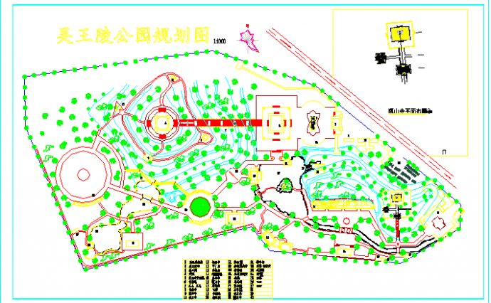 某地区大型吴王陵规划总平面设计图_图1