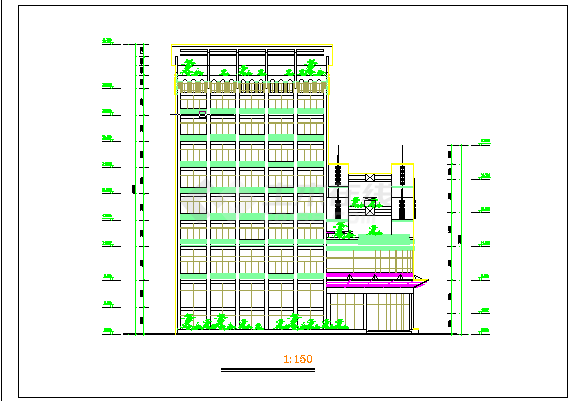 某地区宾馆全套建筑设计CAD施工图-图一