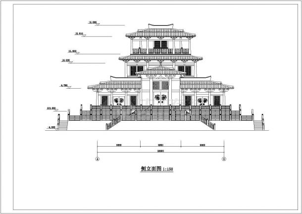 某地汉代庄王阁建筑设计施工方案图-图二