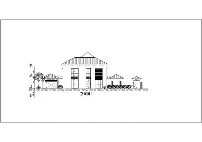 某二层豪华别墅建筑CAD平面布置参考图_图1