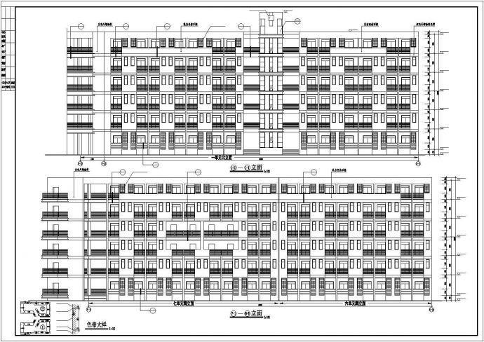某七层学生公寓宿舍楼建筑方案图（砖混结构）_图1