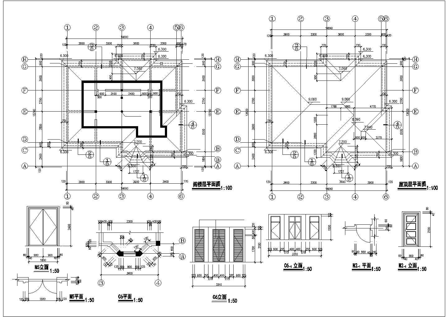 某310㎡二层别墅建筑施工图