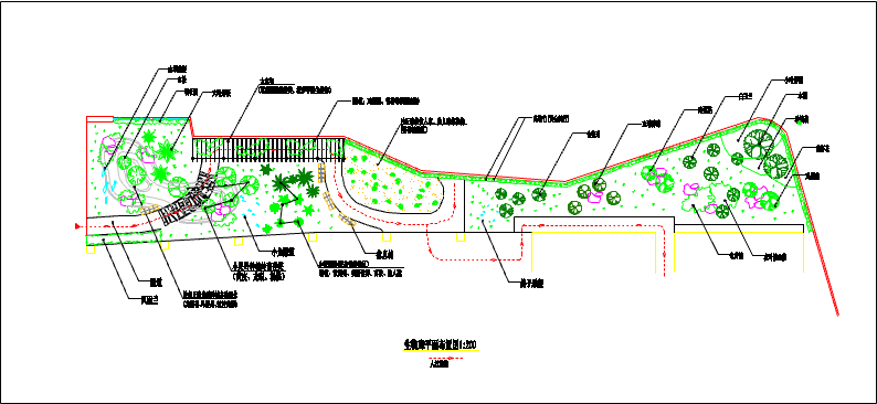 某地小型生物廊建筑设计施工平面图