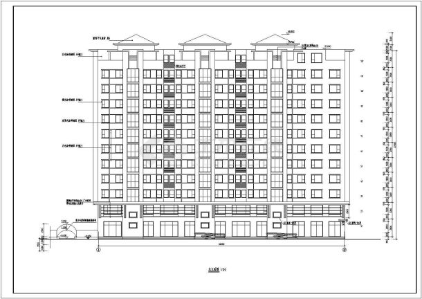 [施工图]某十二层住宅楼建筑施工图-图一