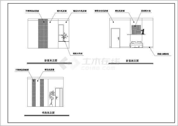 某复式房装修施工图纸（含效果图）-图二