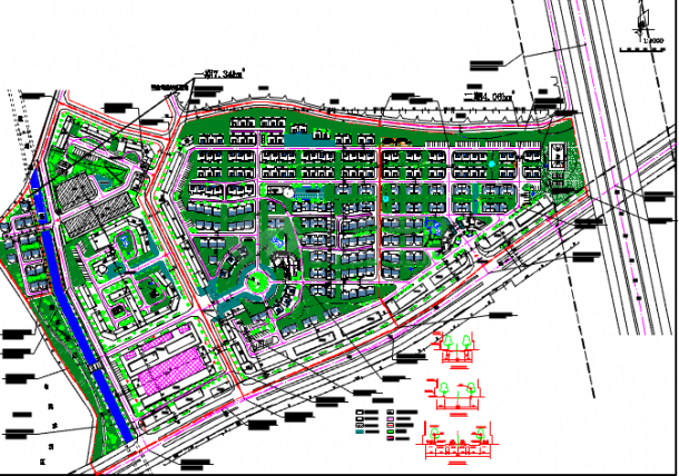 某地大型特色小区详细建筑设计规划图-图一